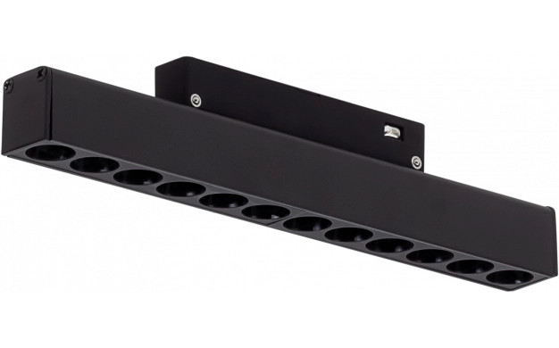 Image of Optonica mágneses sínes fekete LED lámpa M20 48V 12W 960lm 3000K meleg fehér 24° 22cm 5314