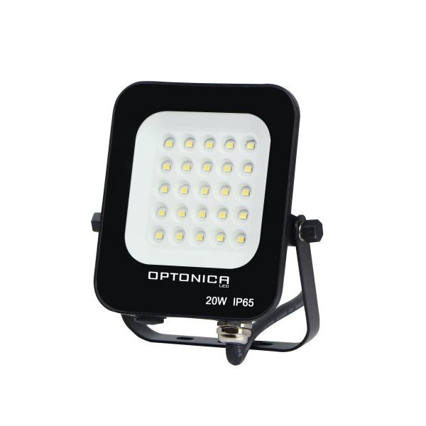 Image of Optonica fekete LED reflektor 20W 1800lm 6000K hideg fehér IP65 90° 5724