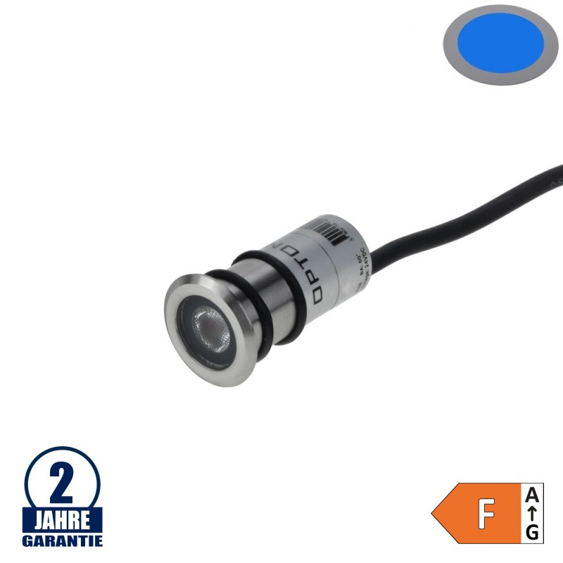 Image of Optonica 1W LED állólámpa Inox 24V IP68 Blue/ 582
