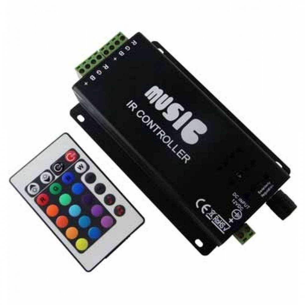 Image of OPTONICA Zene vezérlő távirányítóval RGB LED szalaghoz 144W 18A 12V DC RF audio 6312