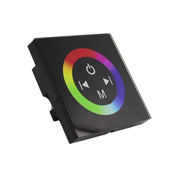 Image of Optonica RGB vezérlő LED szalaghoz fali fekete üvegpanel érintő vezérléssel 6317