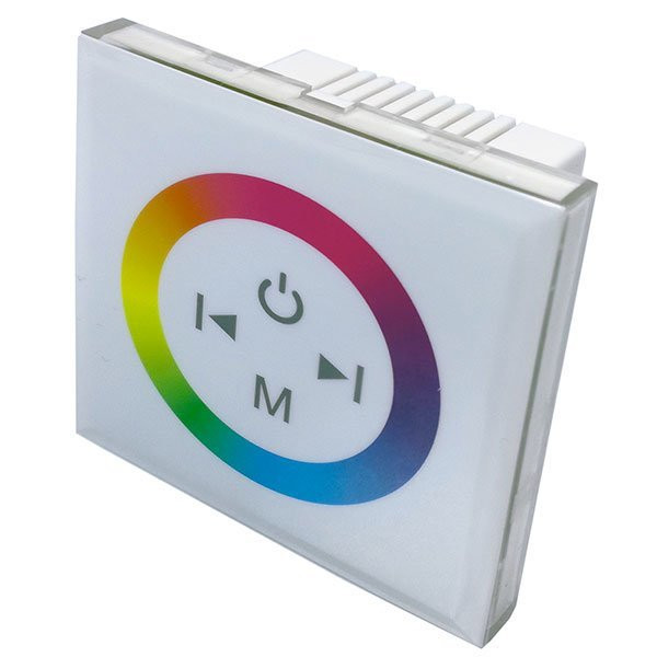 Image of Optonica LED Szalag Dimmer RGB vezérlő fali fehér üvegpanel érintő vezérléssel 6319