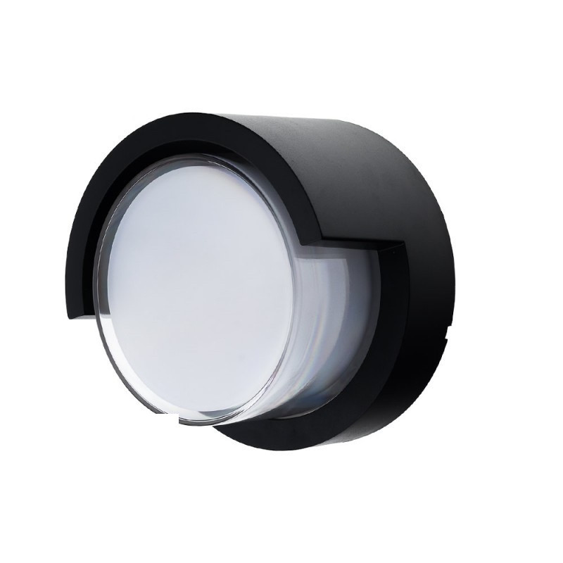 Image of OPTONICA LED 15 W fali lámpa kerek "le" fekete IP65 meleg fehér/ 7528
