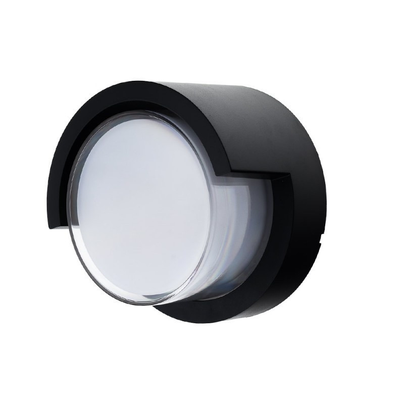 Image of OPTONICA LED 15 W fali lámpa kerek "le" fekete IP65 nappali fehér/ 7529