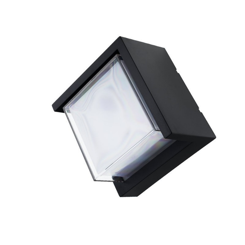 Image of OPTONICA LED 12W fali lámpa rombusz "le" fekete IP65 semleges fehér/ 7531