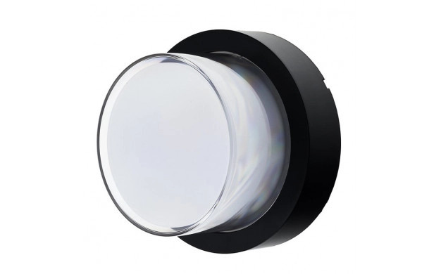 Image of OPTONICA LED 15 W fali lámpa kerek fekete IP65 meleg fehér/ 7532