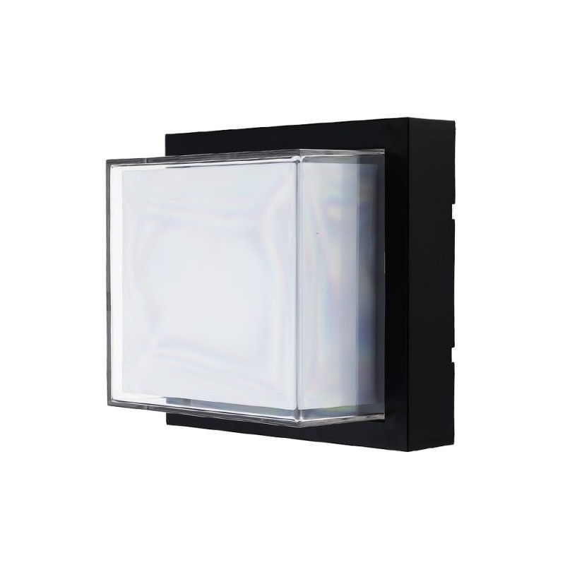 Image of OPTONICA LED 15W fali lámpa Rhombus Black IP65 meleg fehér 7534