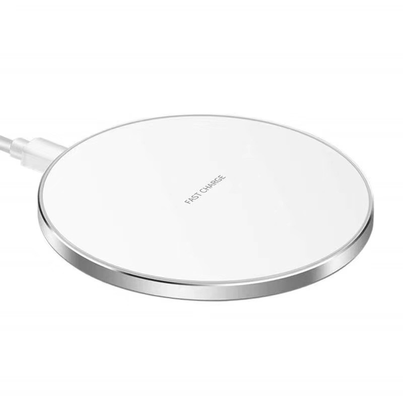 Image of Optonica indukciós vezeték nélküli QI fehér töltőpad Ø10cm 5V-2A 9V-2A 9509