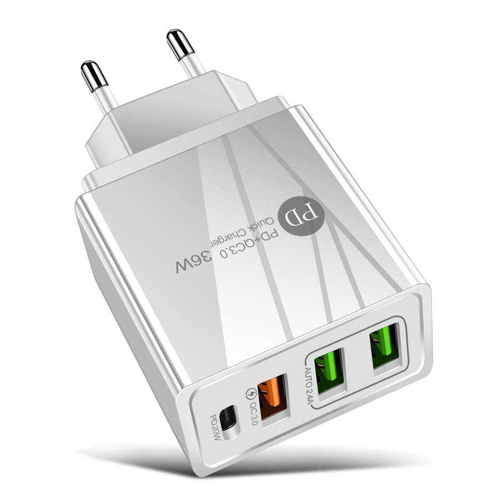 Image of Optonica hálózati gyors töltő adapter max. 36W 3xUSB PD+QC3.0 fehér 9511