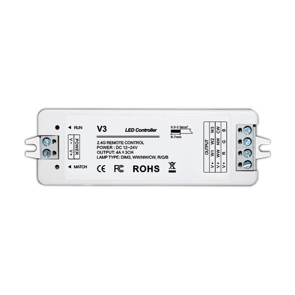 Image of OPTONICA Vezérlő LED szalaghoz RGB, 4A*3 csatorna, DC 12V-144W/ DC 24V-288W/6353