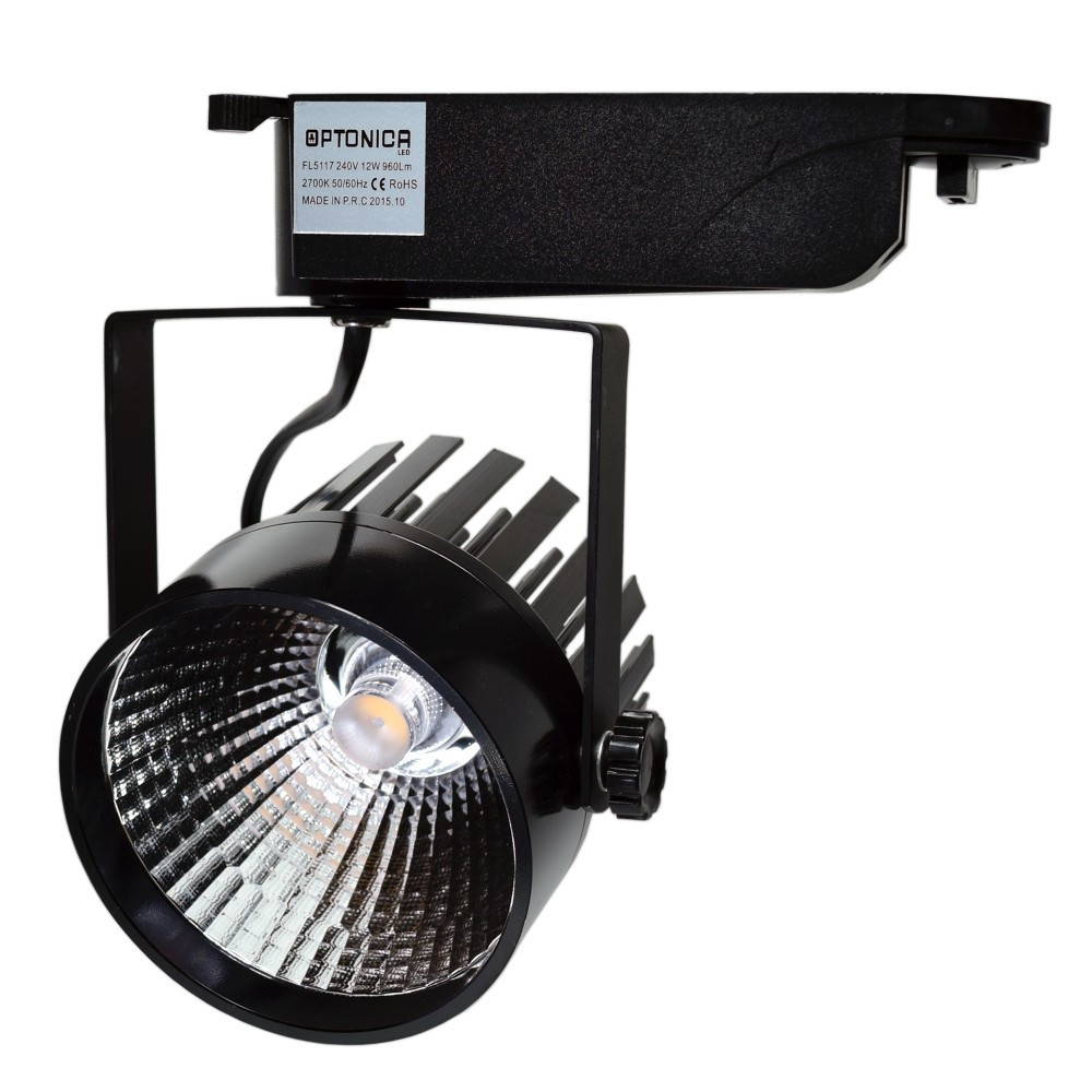Image of OPTONICA BELTÉRI LED REFLEKTOR / 12W / fekete / nappali fehér / FL5118