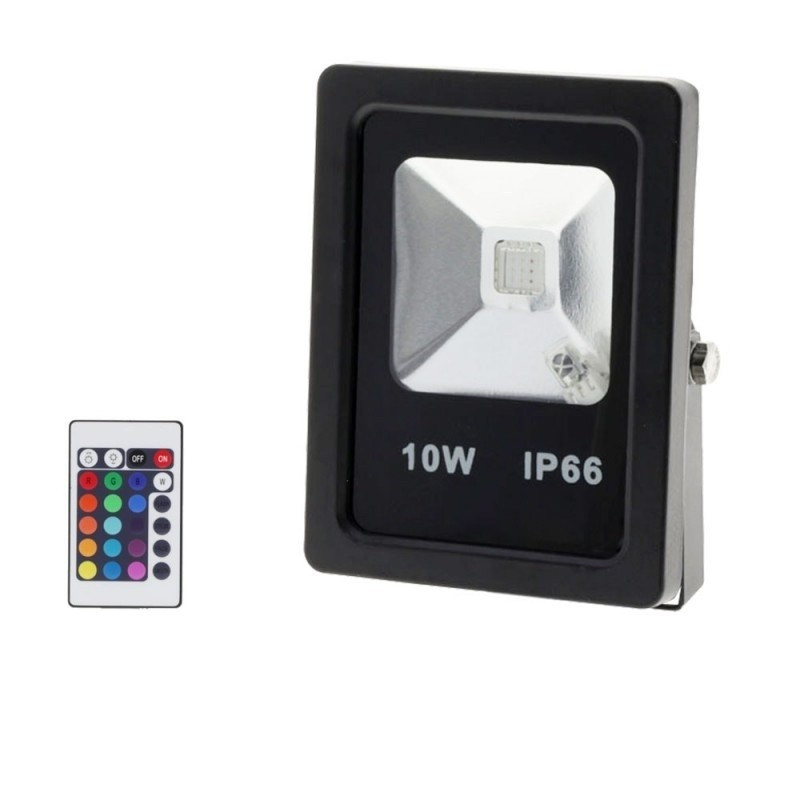 Image of Optonica RGB LED reflektor távirányítóval 10W 600lm 120º fekete IP66 FL5210