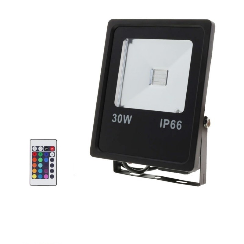 Image of Optonica RGB LED reflektor távirányítóval 30W 2400lm 120º fekete IP66 FL5212