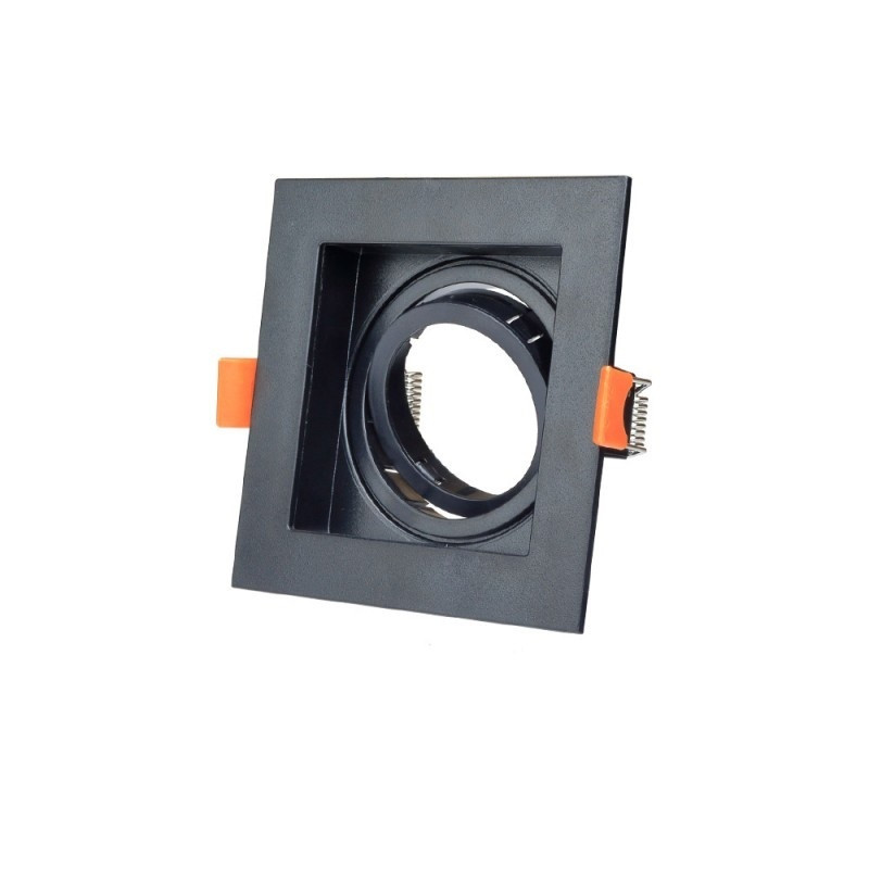 Image of Optonica Beépíthető spot keret, négyzetes, GU10-es foglalat, fekete / MAX 35W/ IP20 / OT2051