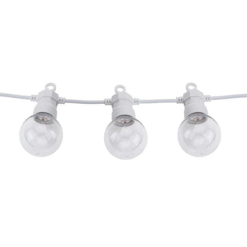 Image of Optonica kültéri fényfüzér 10db meleg fehér fényű gömb izzóval szerelt fényfüzér/ 8m / fehér / IP65 / OT5091
