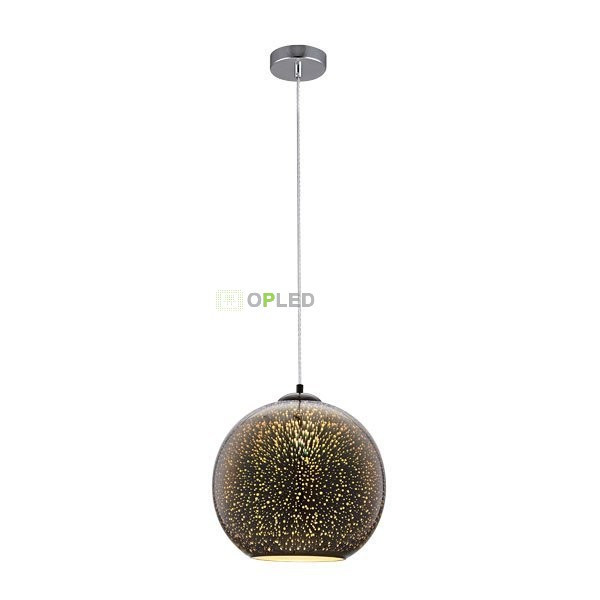Image of Optonica króm függesztett lámpa design csillár E27 foglalat 3D üveg búra tűzijáték effektel PD9000