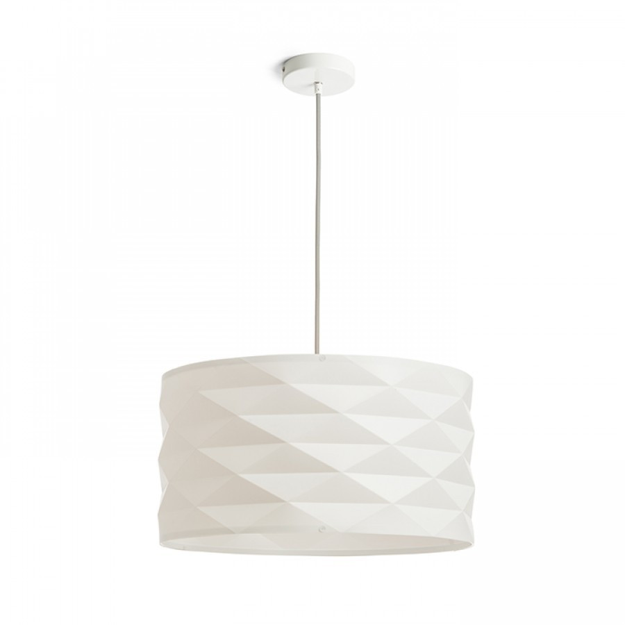 Image of RENDL EZRA 40 függö lámpa fehér PVC/szürke 230V E27 15W