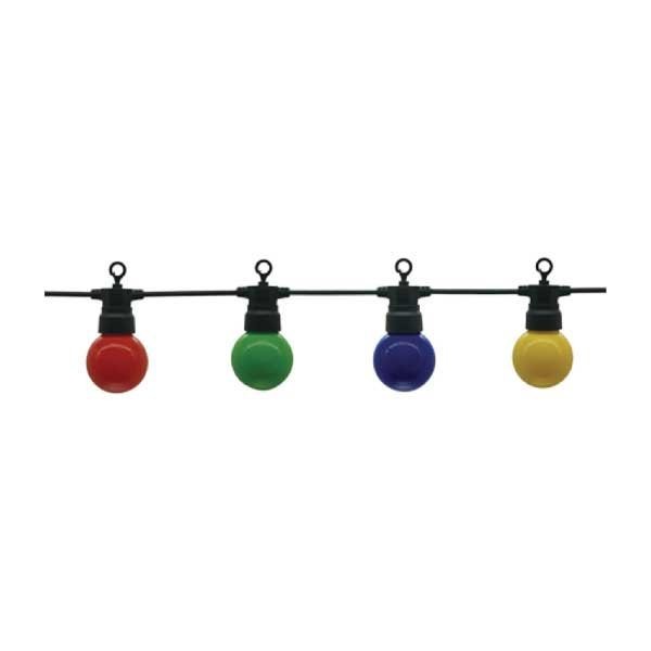 Image of Optonica kültéri fényfüzér 10db színes LED kis gömb izzó / 13m / 6w / fekete / IP65 / OT5092